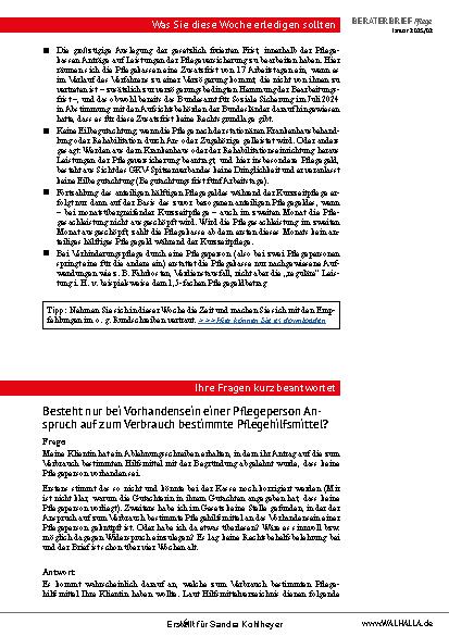 Vorschauseite 6: Beraterbrief Pflege Heft 2-2025