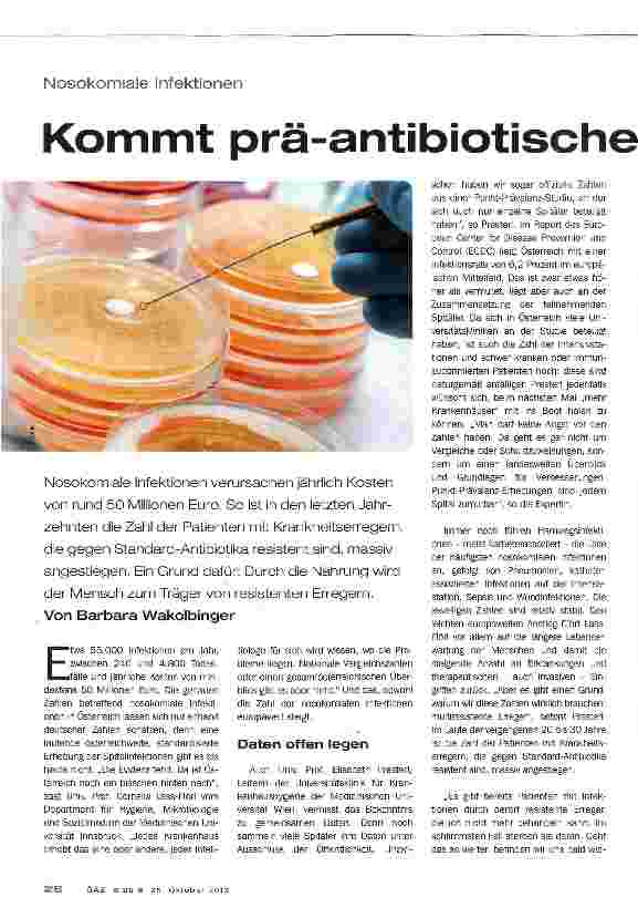 Vorschauseite 1: Kommt prä-antibiotische Ära?