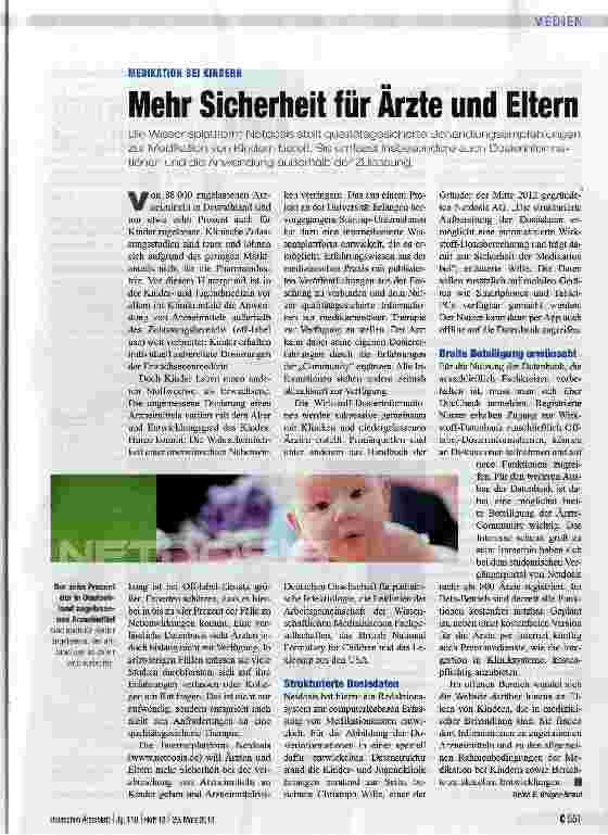 Vorschauseite 1: Mehr Sicherheit für Arzte und Eltern