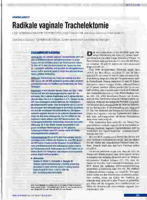 Vorschauseite 1: Radikale vaginale Trachelektomie