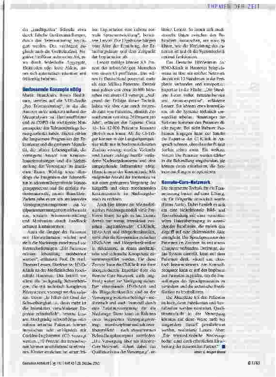 Vorschauseite 2: Telemedizin für die Nachsorge