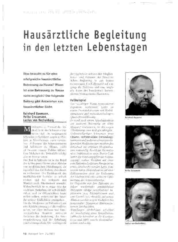 Vorschauseite 1: Hausärztliche Begleitung in den letzten Lebenstagen