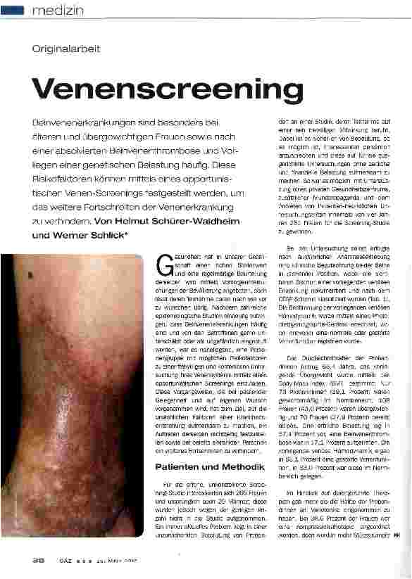 Vorschauseite 1: Venenscreening