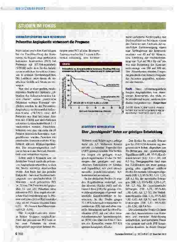 Vorschauseite 1: Präventive Angioplastie verbessert die Prognose
