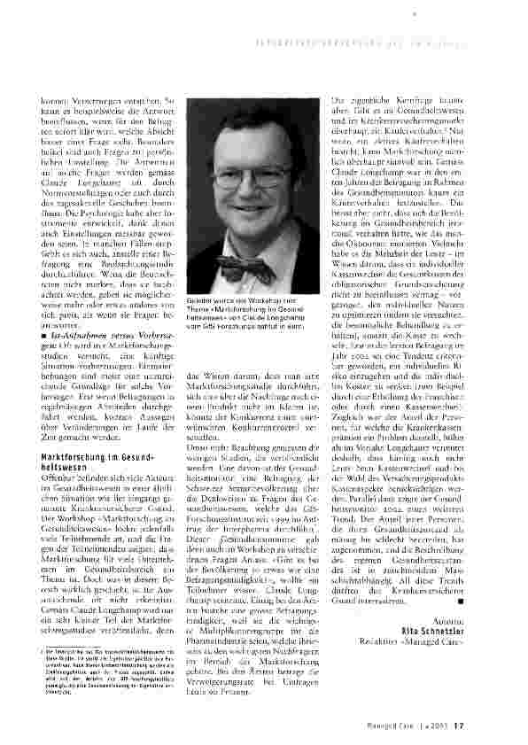 Vorschauseite 2: Marktforschung im Gesundheitswesen