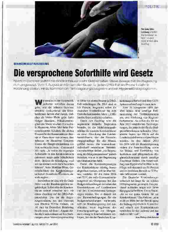 Vorschauseite 1: Die versprochene Soforthilfe wird Gesetz
