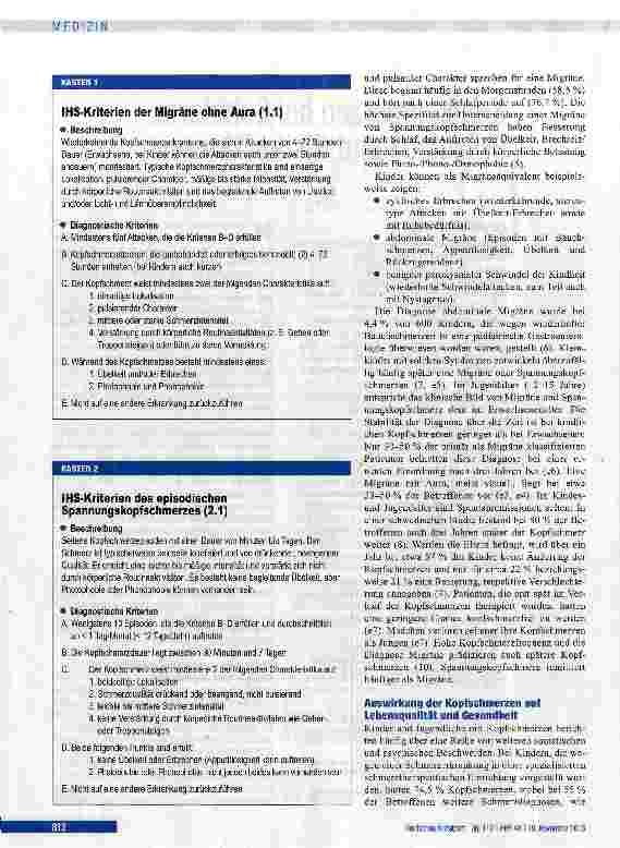 Vorschauseite 2: Kopfschmerzen bei Schülern: Prävalenz und Risikofaktoren