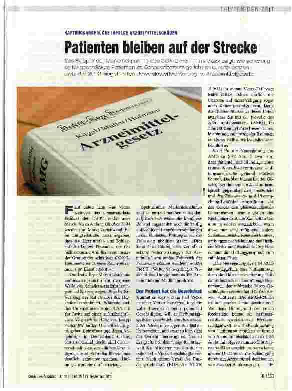 Vorschauseite 1: Patienten bleiben auf der Strecke