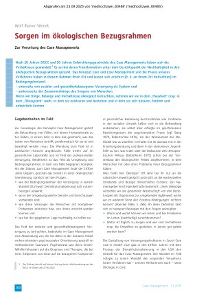 Vorschauseite 1: Sorgen im ökologischen Bezugsrahmen