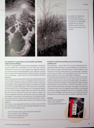 Vorschauseite 2: „. .. gib mir den Ort“ Eine besondere Ausstellung zur Trauer um ein Kind - die das Museum für Sepulkralkultur in Kassel auch verleiht