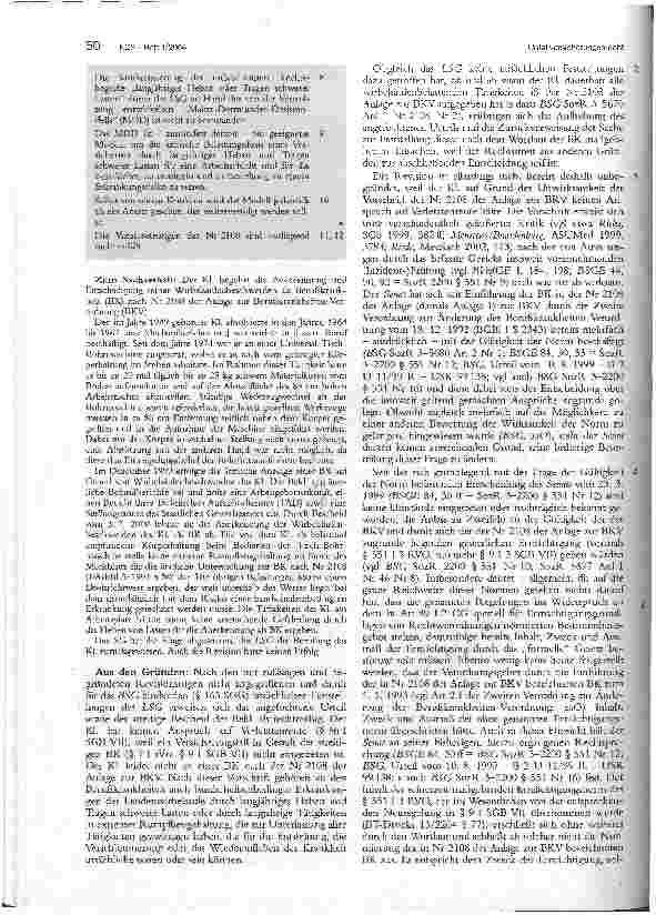 Vorschauseite 2: Bandscheibenbedingte Lendenwirbelsäulenerkrankungen als Berufskrankheit BAG, Urt. v. 18.3.2003