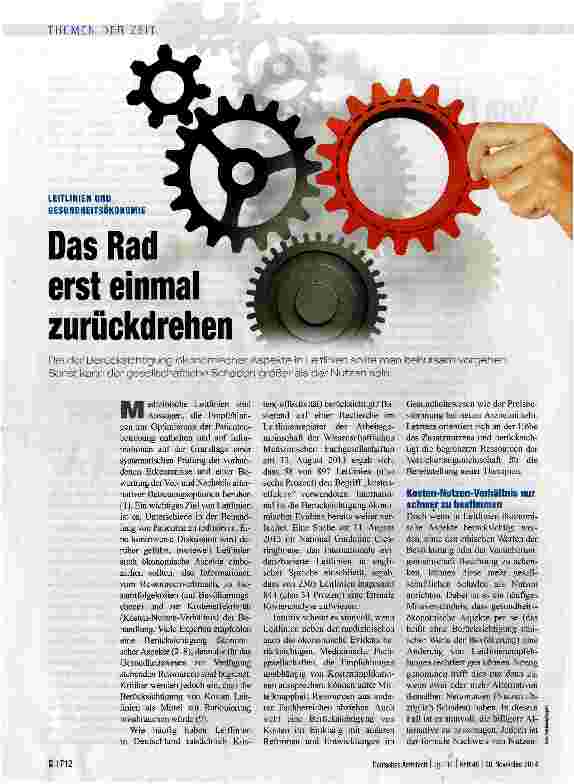Vorschauseite 1: Das Rad erst einmal zurückdrehen