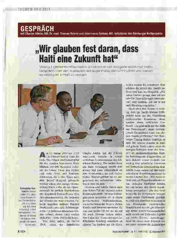 Vorschauseite 1: „Wir glauben fest daran, dass Haiti eine Zukunft hat