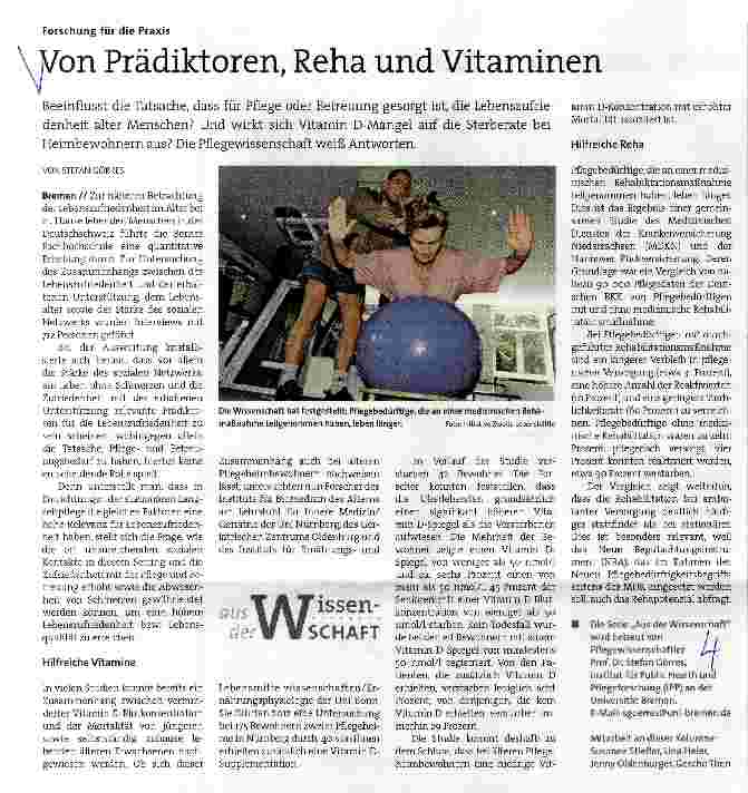 Vorschauseite 1: Forschung für die Praxis - Von Prädiktoren, Reha und Vitaminen