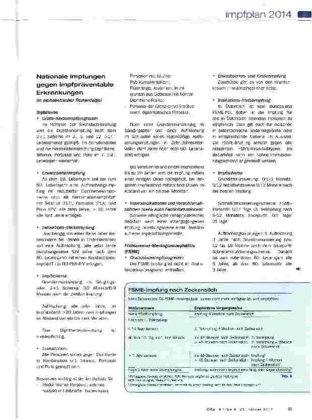 Vorschauseite 4: Impfplan 2014