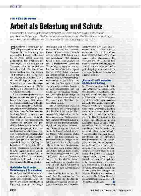 Vorschauseite 1: Arbeit als Belastung und Schutz