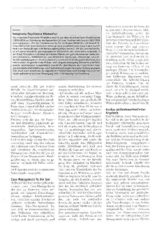 Vorschauseite 2: Patientenorientierung in der Integrierten Psychiatrie Winterthur