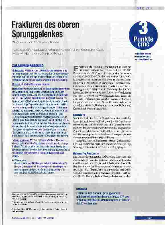Vorschauseite 1: Frakturen des oberen Sprunggelenkes