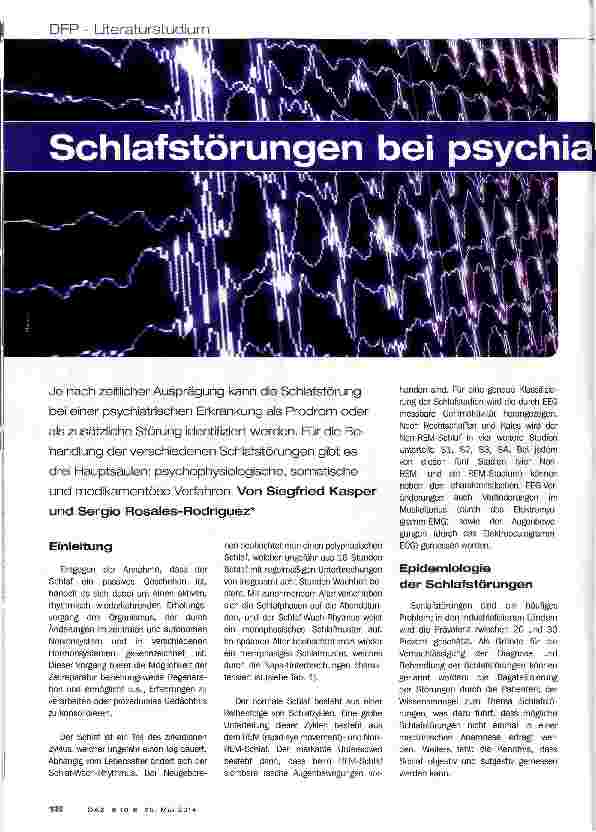 Vorschauseite 1: Schlafstörungen bei psychiatrischen Erkrankungen