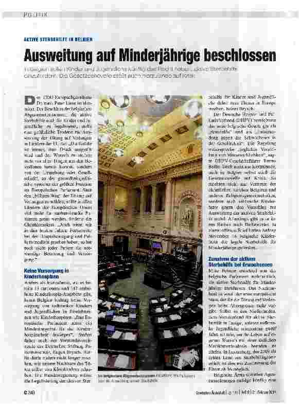 Vorschauseite 1: Ausweitung auf Minderjährige beschlossen