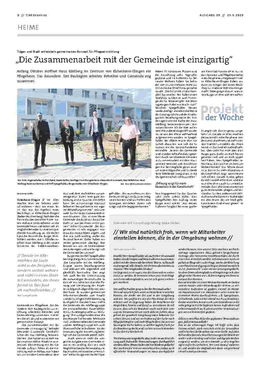 Vorschauseite 1: „Die Zusammenarbeit mit der Gemeinde ist einzigartig.“