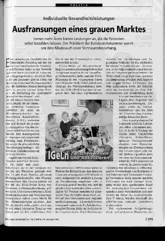 Vorschauseite 1: Ausfransungen eines grauen MarktesIndividuelle Gesundheitsleistungen