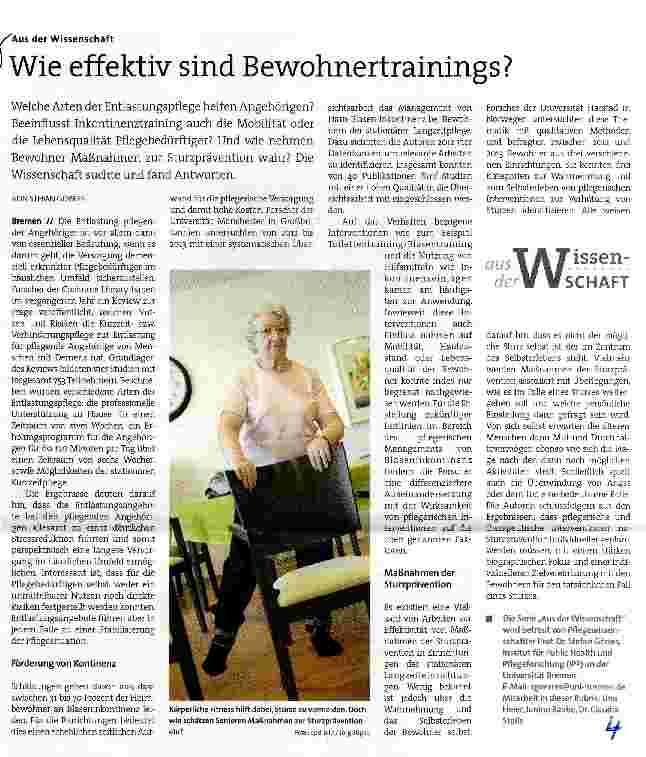 Vorschauseite 1: Wie effektiv sind Bewohnertrainings?