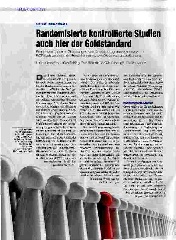 Vorschauseite 1: Randomisierte kontrollierte Studien auch hier der Goldstandard