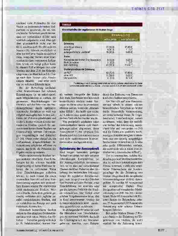 Vorschauseite 2: Randomisierte kontrollierte Studien auch hier der Goldstandard