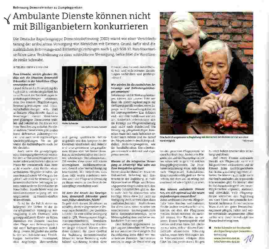 Vorschauseite 1: Ambulante Dienste können nicht mit Billiganbietern konkurrieren
