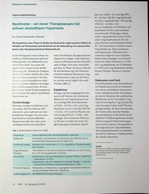 Vorschauseite 1: Baxdrostat - ein neuer Therapieansatz bei schwer einstellbarer Hypertonie