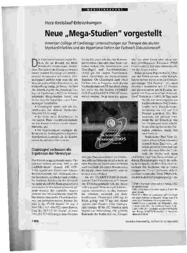 Vorschauseite 1: Herz-Kreislauf-ErkrankungenNeue Mega-Studien vorgestellt