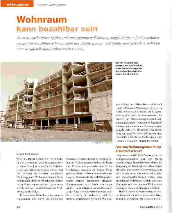 Vorschauseite 1: Wohnraum kann bezahlbar sein