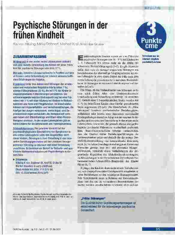 Vorschauseite 1: Psychische Störungen in der frühen Kindheit