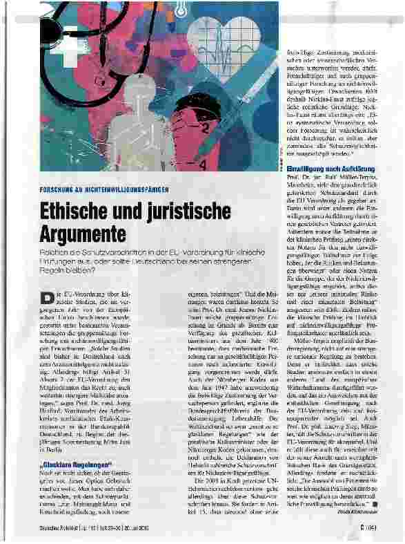 Vorschauseite 1: Ethische und juristische Argumente