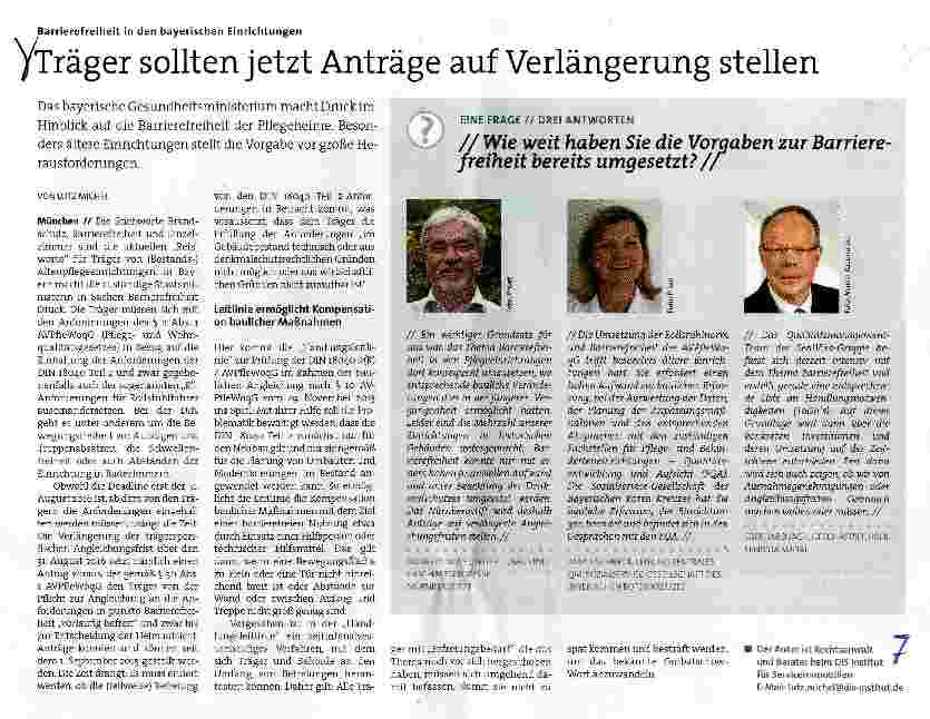 Vorschauseite 1: Träger sollten jetzt Anträge auf Verlängerung stellen