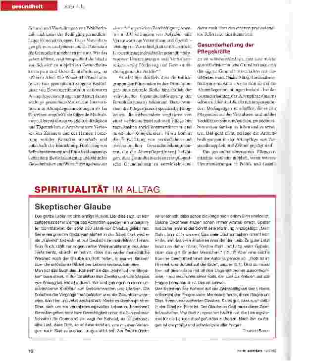 Vorschauseite 3: Gesundheitsförderung in der Altenpflege - ein Widerspruch?
