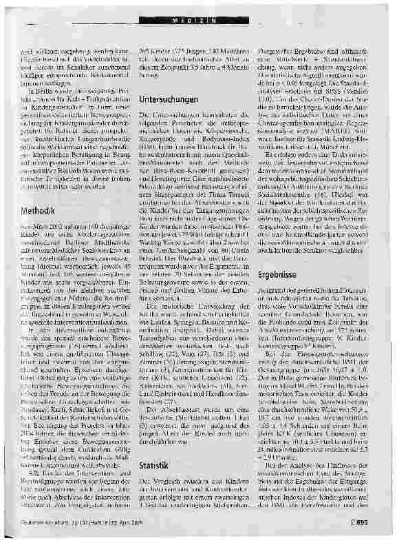Vorschauseite 3: Verbesserung der Motorik und des kardiovaskulären Risikos durch Sport im frühen Kindesalter