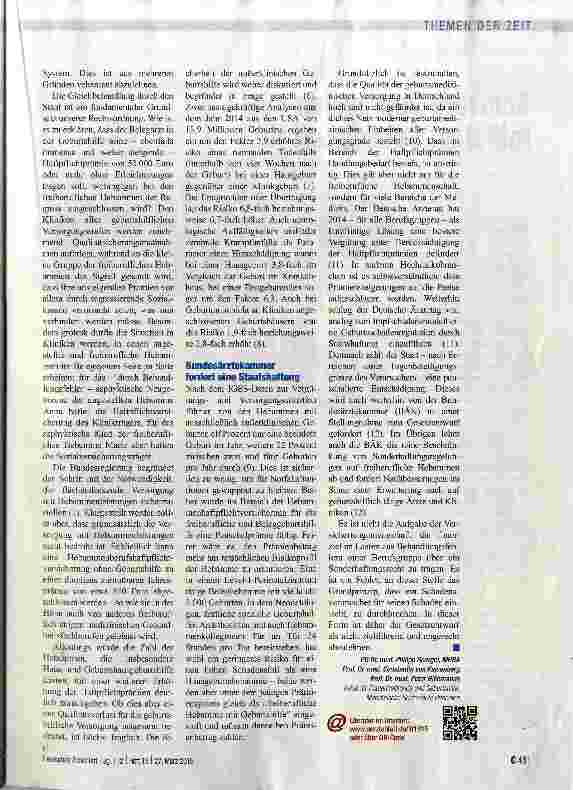 Vorschauseite 2: Zwei-Klassen-Haftung in der Geburtshilfe