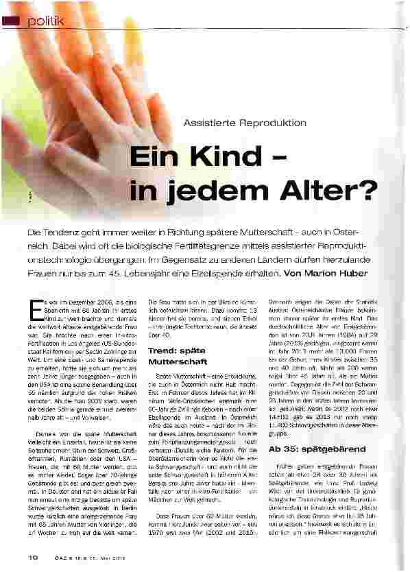 Vorschauseite 1: Ein Kind - in jedem Alter?