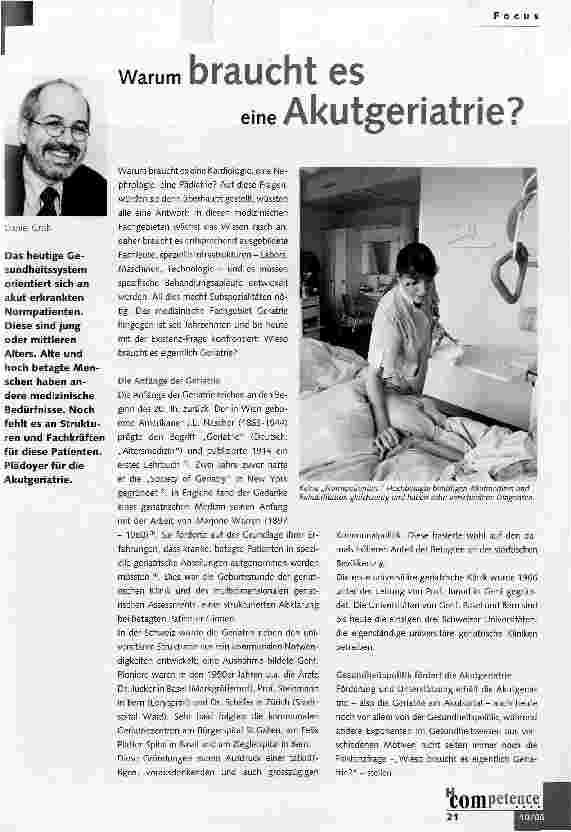 Vorschauseite 1: Warum braucht es eine Akutgeriatrie?