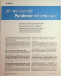 Vorschauseite 1: Wir müssen die Pandemie mitbedenken.