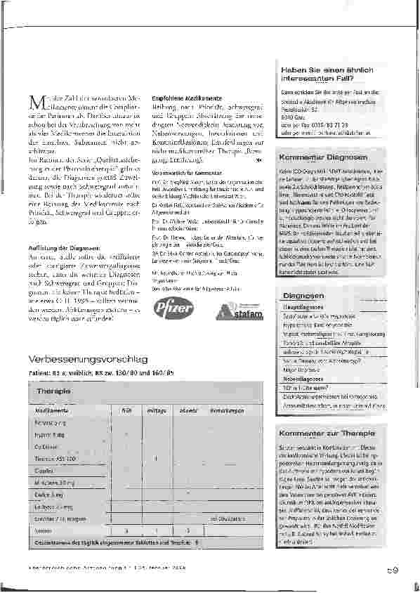 Vorschauseite 2: Qualitätssicherung in der PharmakotherapieMedikamente reduzieren -Therapie optimieren