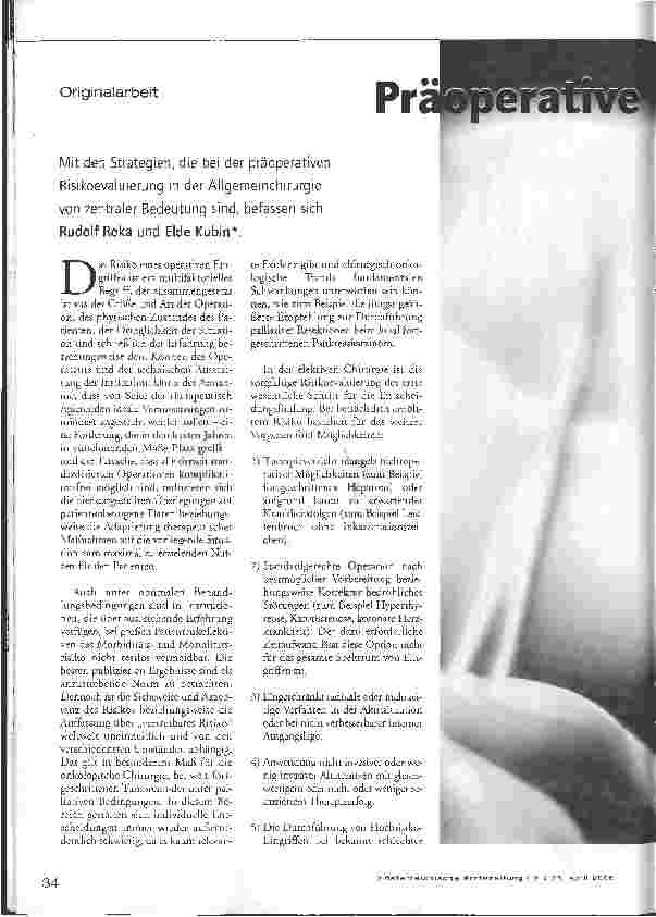 Vorschauseite 1: Präoperative Risikoevaluierung