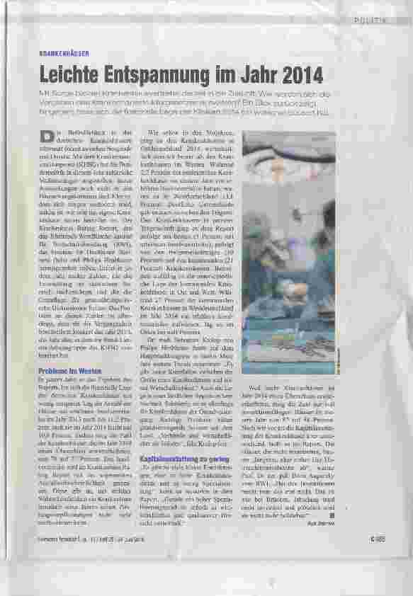 Vorschauseite 1: Leichte Entspannung im Jahr 2014