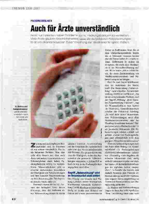 Vorschauseite 1: Auch für Arzte unverständlich