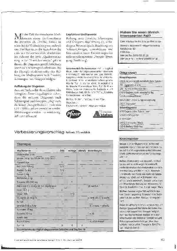 Vorschauseite 2: Qualitätssicherung in der Pharmakotherapie Medikamente reduzieren -Therapie optimieren