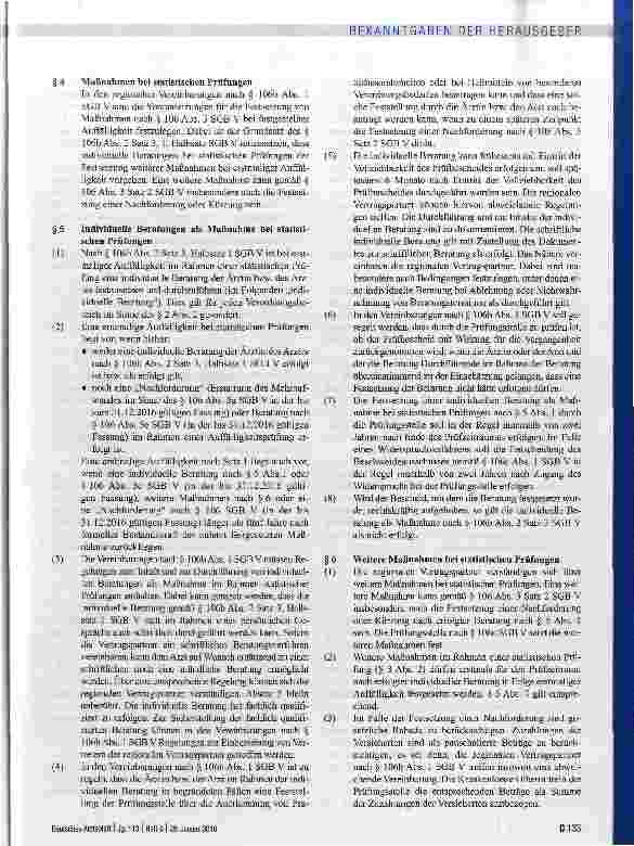 Vorschauseite 3: Rahmenvorgaben nach § 106b Abs. 2 SGB V für die Wirtschaftlichkeitsprüfung ärztlich verordneter Leistungen