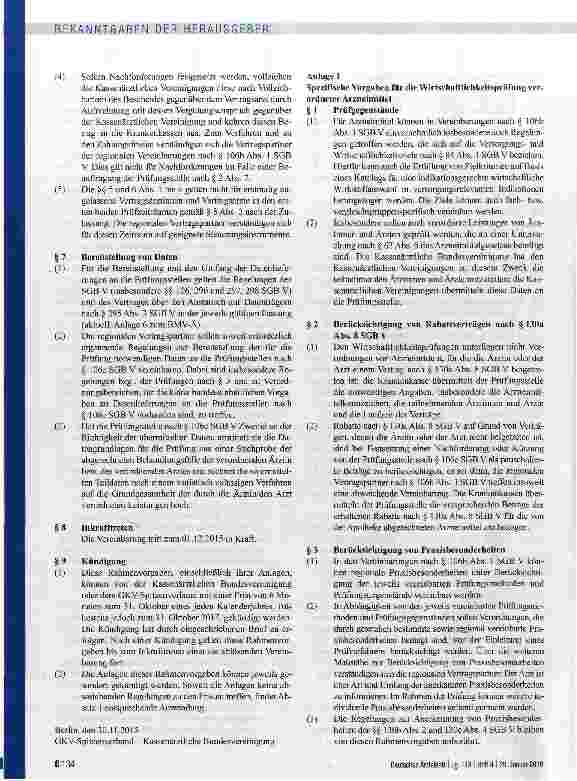 Vorschauseite 4: Rahmenvorgaben nach § 106b Abs. 2 SGB V für die Wirtschaftlichkeitsprüfung ärztlich verordneter Leistungen