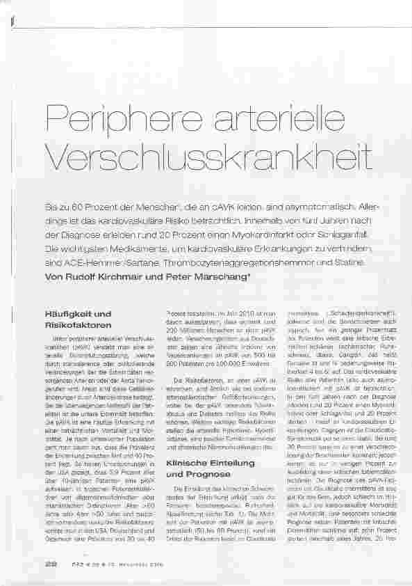 Vorschauseite 1: Peripherie arterielle Verschlußfunktion